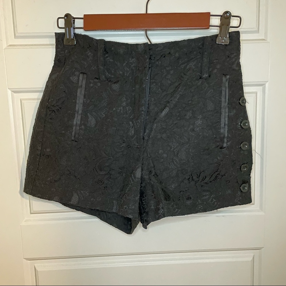 High waisted lace shorts